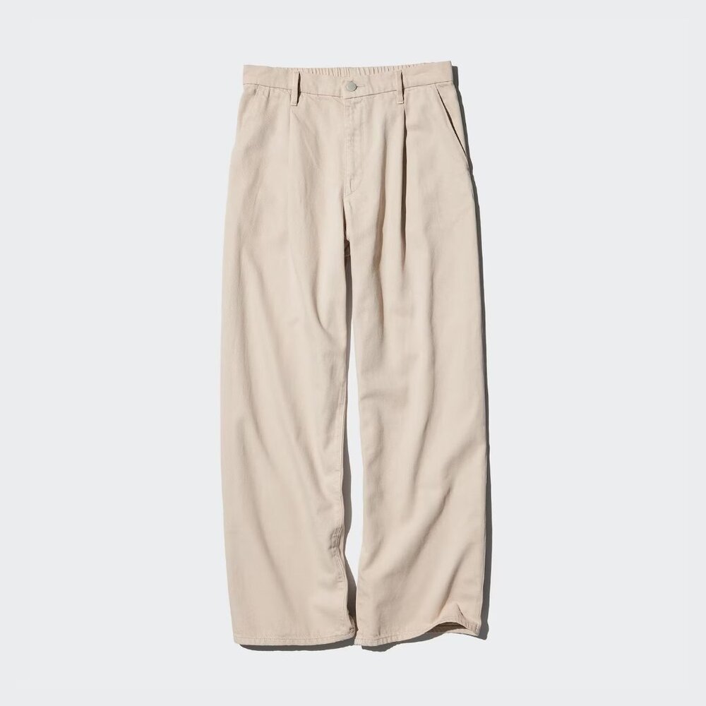NWOT Uniqlo drapey denim pleated pant